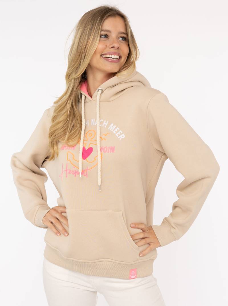 Zwillingsherz Hoodie »"Fernweh nach Meer"«, mit maritimer Stickerei, Kängurutaschen von Zwillingsherz