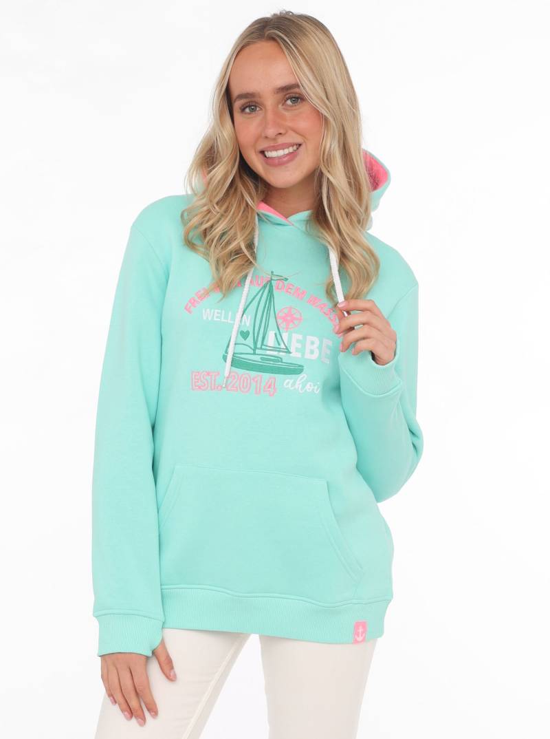 Zwillingsherz Hoodie »"Frei sein"«, mit maritimen Design, Kängurutaschen und Stickerei von Zwillingsherz