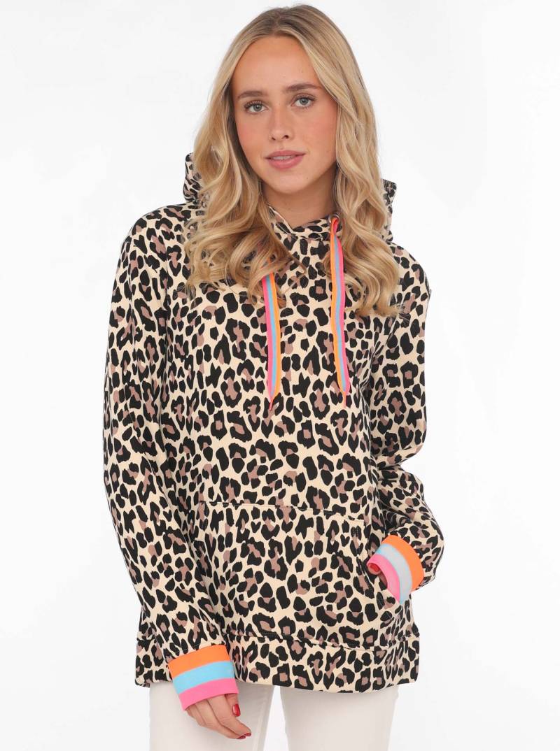 Zwillingsherz Hoodie »"Leo Allover Neon Kante"«, mit Animal-Design und kontrastfarbigen Ärmelbündchen von Zwillingsherz