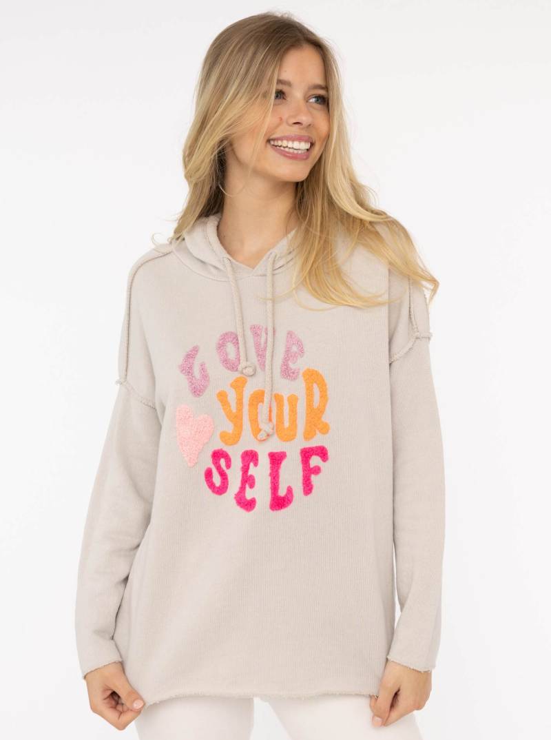 Zwillingsherz Hoodie »"Love Yourself"«, mit Kapuze und Flockprint in frischen Farben von Zwillingsherz