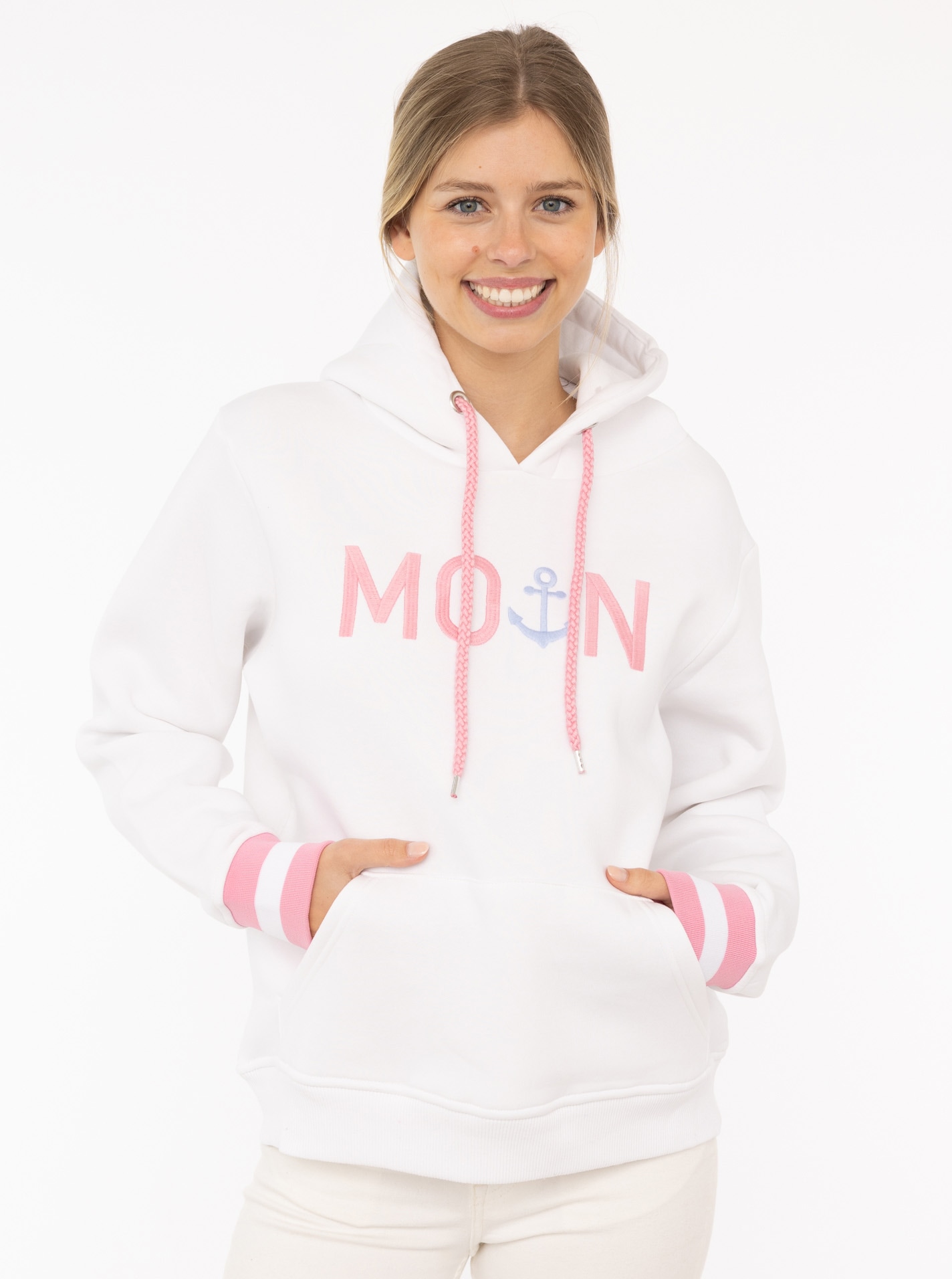 Zwillingsherz Hoodie »"Rahel"«, mit "MOIN" und Anker Stickerei, kontrastfarbigen Ärmelbündchen Zwillingsherz Hoodie »"Rahel"«, mit "MOIN" und Anker Stickerei, kontrastfarbigen Ärmelbündchen von Zwillingsherz
