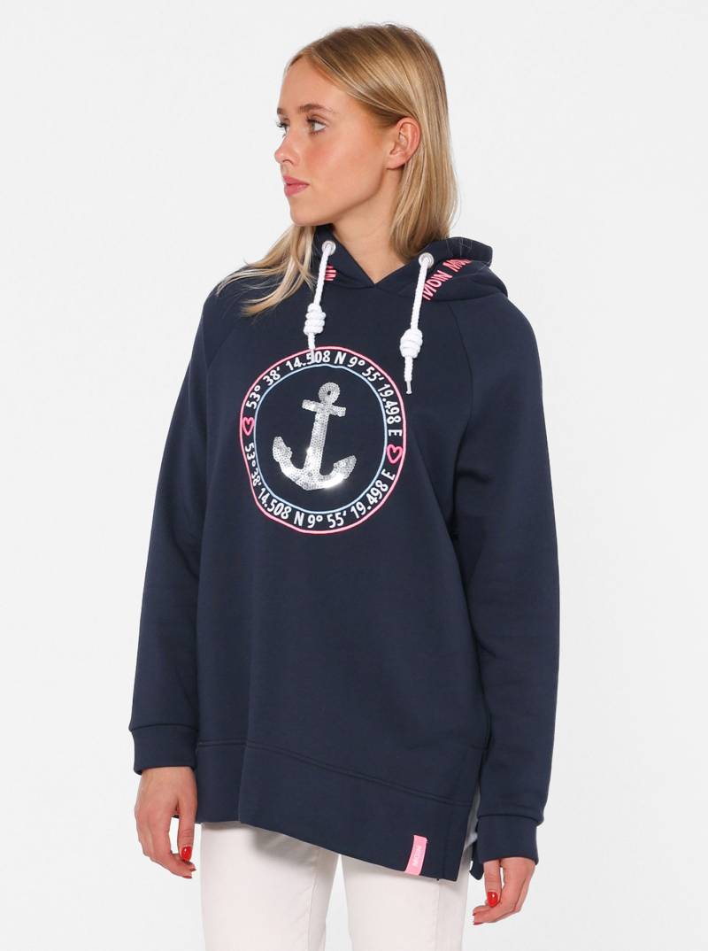 Zwillingsherz Hoodie »"Strandglück Paillette"«, mit Anker-Motiv und "Moin"- Schriftzug von Zwillingsherz