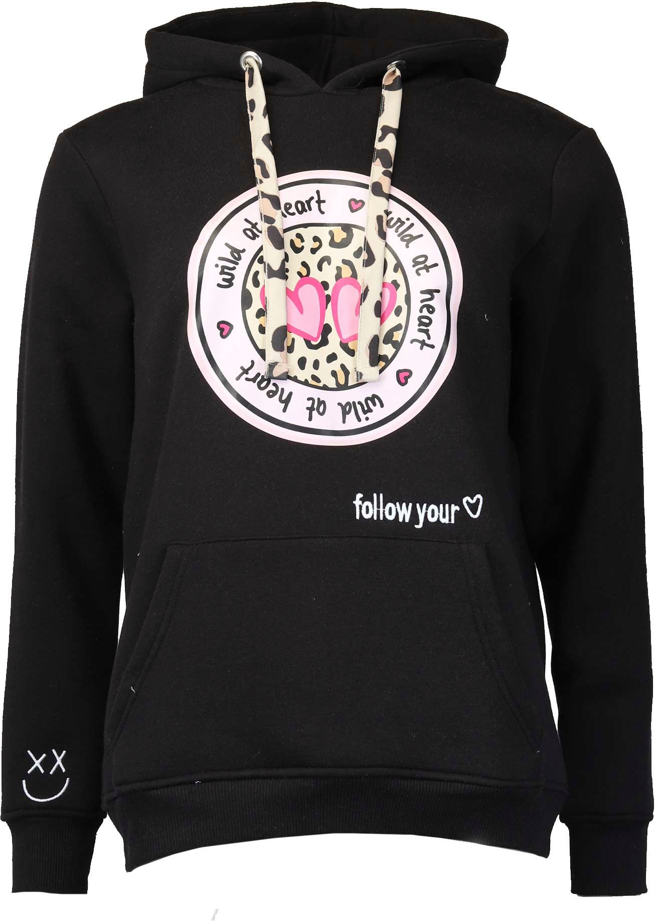 Zwillingsherz Hoodie, mit Bindebändern in Leo-Optik Zwillingsherz Hoodie, mit Bindebändern in Leo-Optik von Zwillingsherz