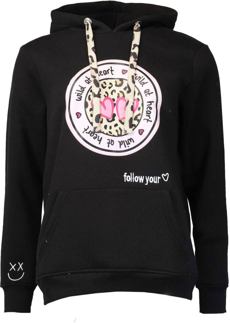 Zwillingsherz Hoodie, mit Bindebändern in Leo-Optik von Zwillingsherz