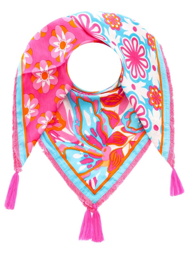 Zwillingsherz Modetuch, mit Allover-Print, Tasseln und kleiner Fransenkante von Zwillingsherz