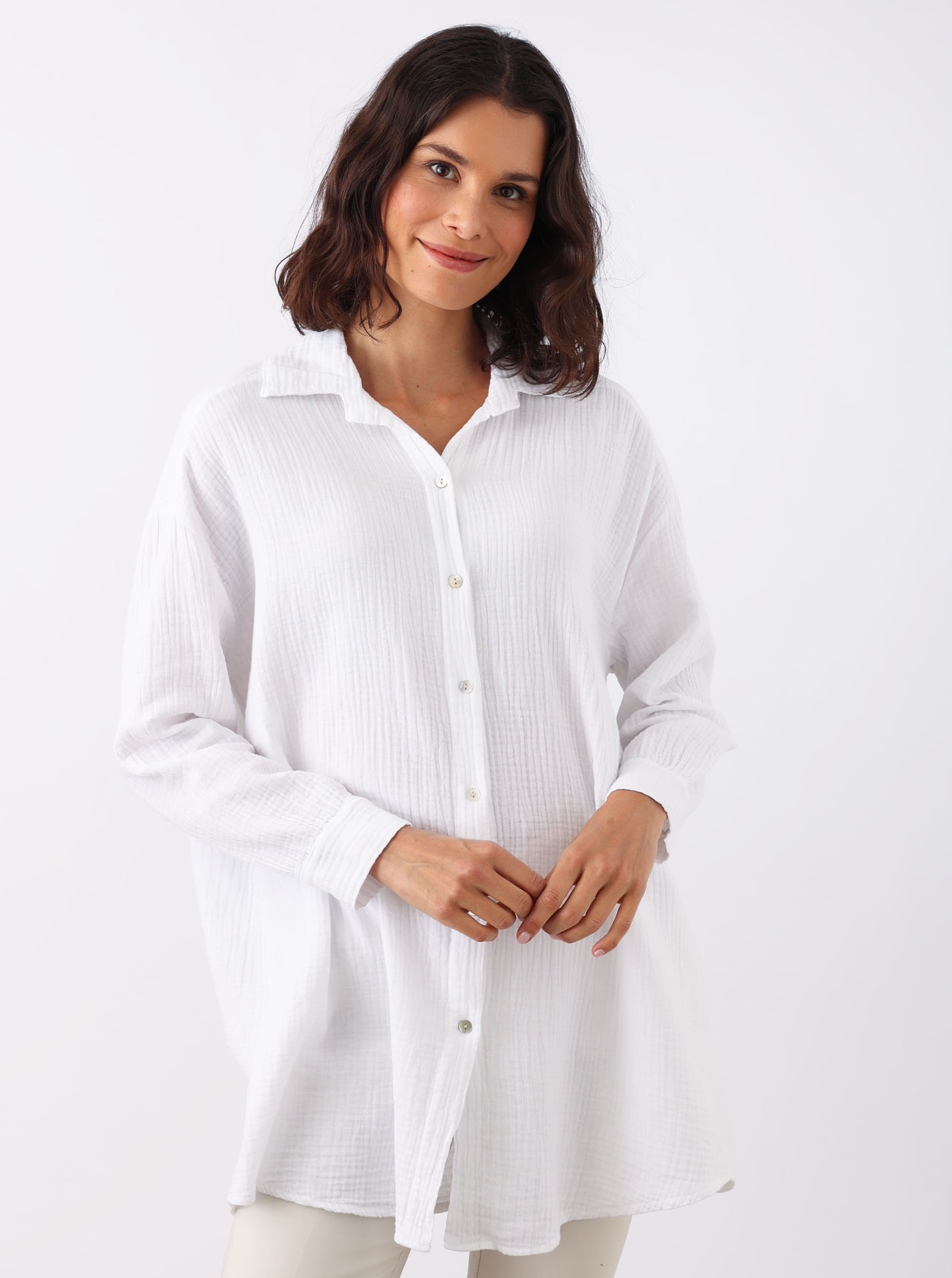 Zwillingsherz Shirtbluse »"Rebecca"«, länger geschnittene Musselin Bluse mit Knopfleiste, langenÄrmeln Zwillingsherz Shirtbluse »"Rebecca"«, länger geschnittene Musselin Bluse mit Knopfleiste, langenÄrmeln von Zwillingsherz