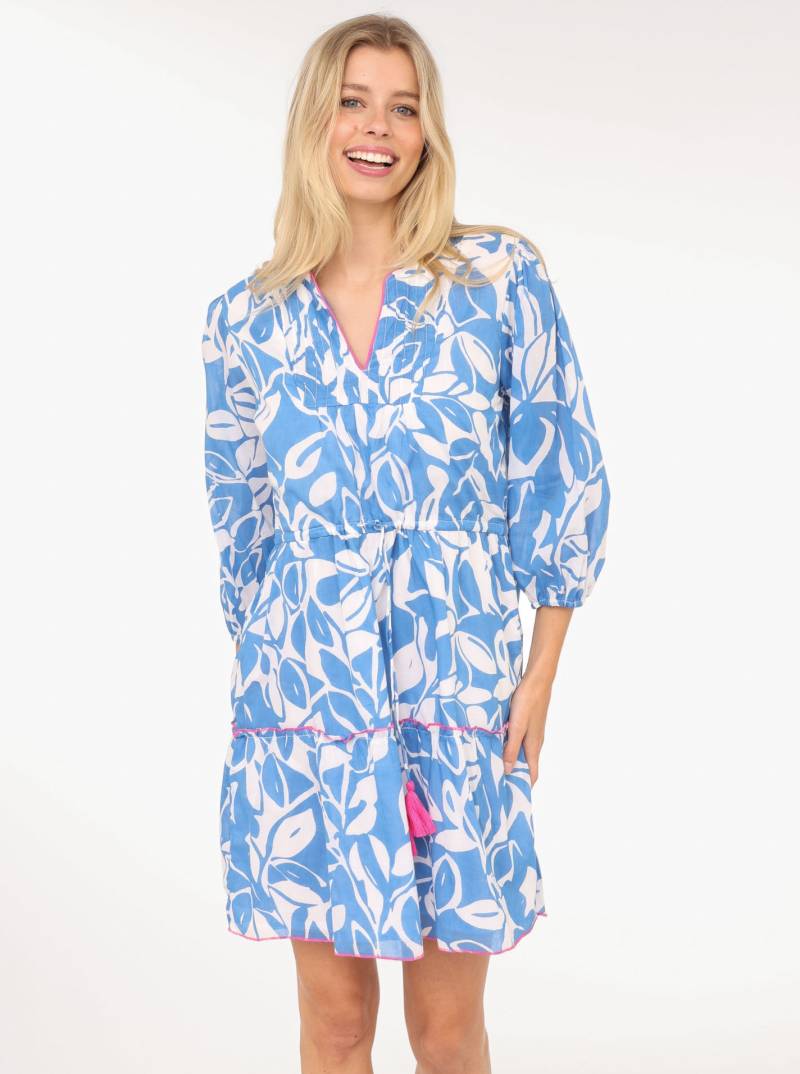 Zwillingsherz Sommerkleid »"Blätter Zweifarbig"«, mit Tasseln und kontrastfarbigen Details von Zwillingsherz