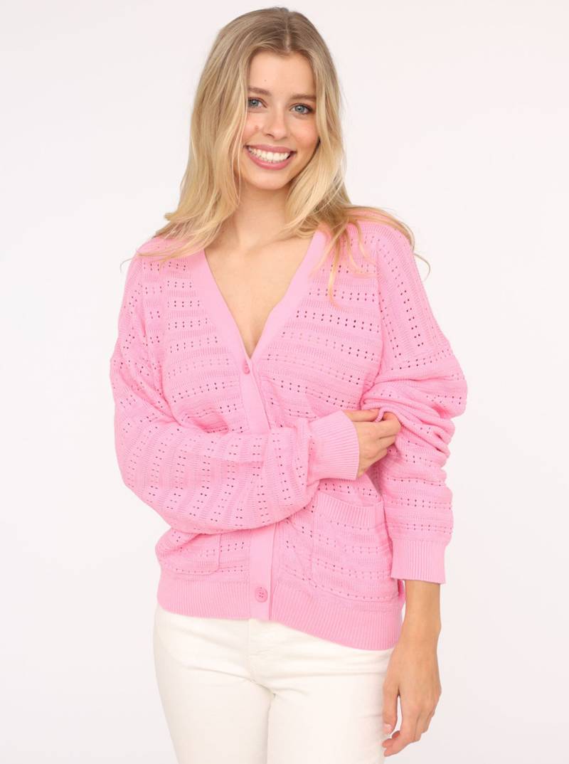 Zwillingsherz Strickjacke »"Lochstrick Uni"«, Lockerer Schnitt mit moderner Passform von Zwillingsherz