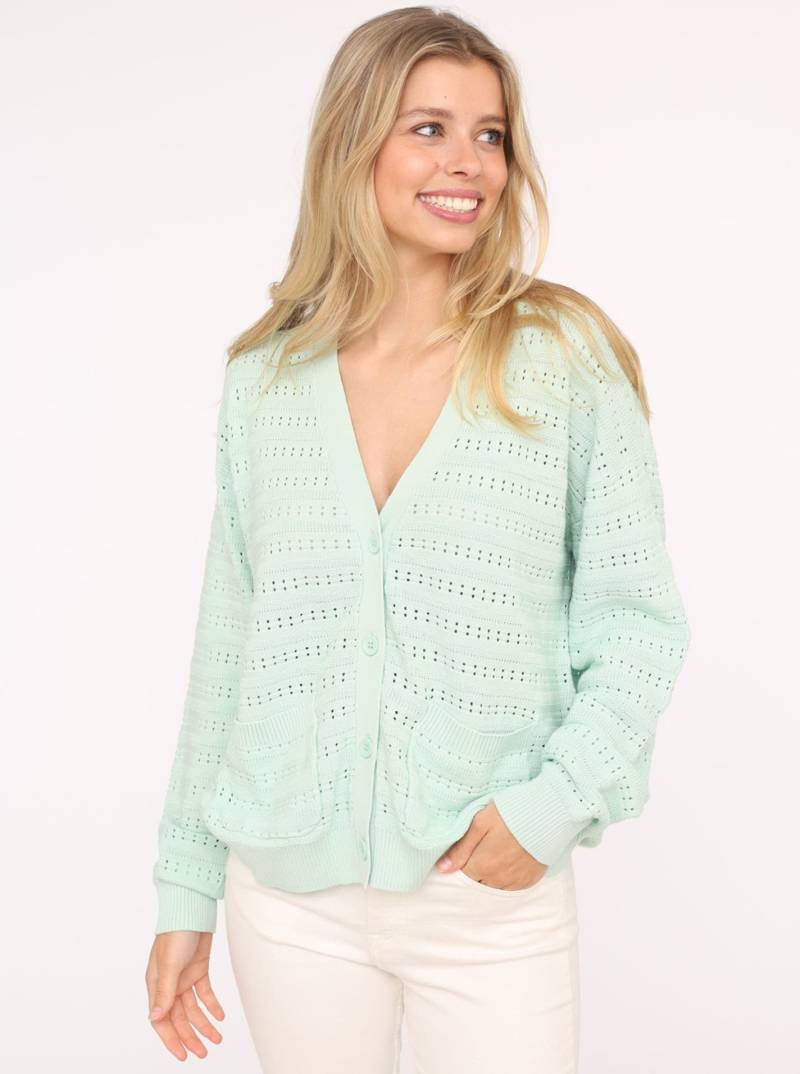 Zwillingsherz Strickjacke »"Lochstrick Uni"«, Lockerer Schnitt mit moderner Passform von Zwillingsherz