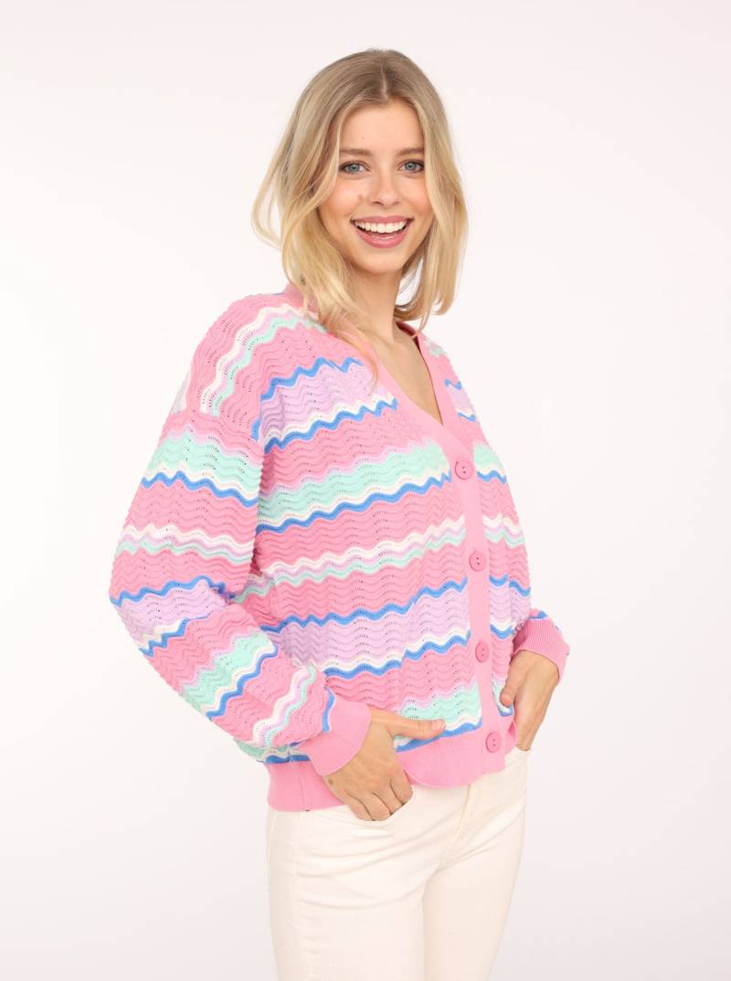 Zwillingsherz Strickjacke »"Streifen Wellen"«, Mit unifarbenen Bündchen von Zwillingsherz