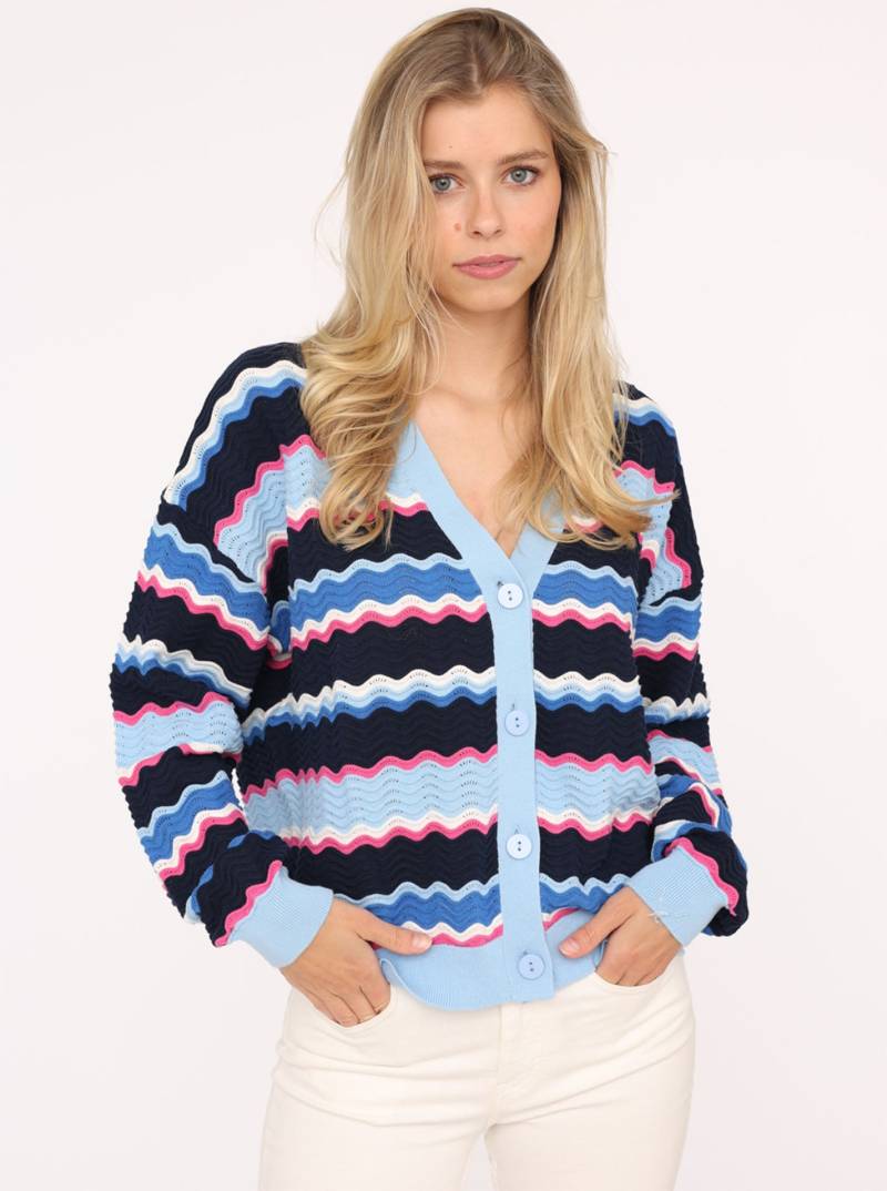 Zwillingsherz Strickjacke »"Streifen Wellen"«, Mit unifarbenen Bündchen von Zwillingsherz