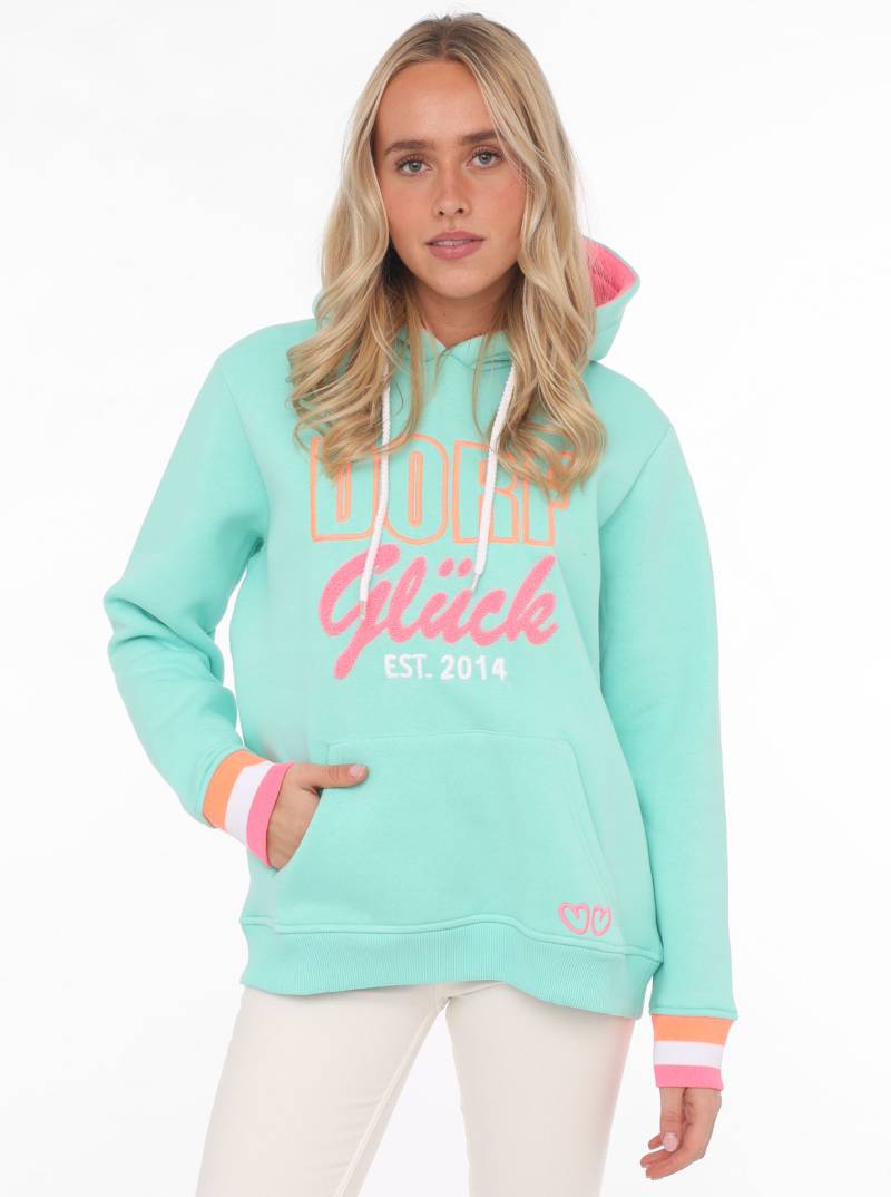 Zwillingsherz Sweater »"Dorfglück"«, mit ländlichem Charme, bunter Stickerei, Kängurutaschen von Zwillingsherz