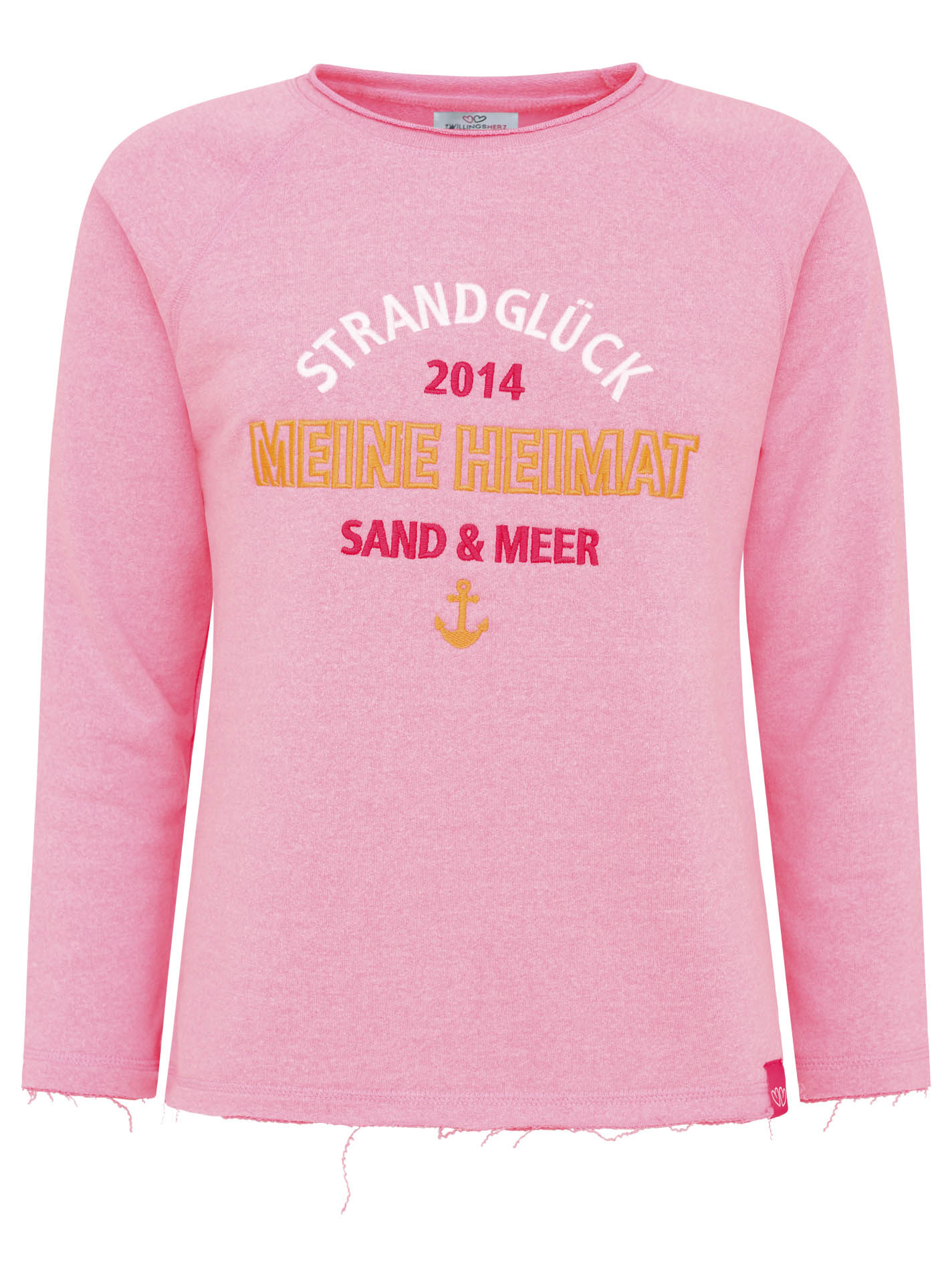 Zwillingsherz Sweater »"Strandglück 2014"«, mit Used-Look Kanten und Stickerei Zwillingsherz Sweater »"Strandglück 2014"«, mit Used-Look Kanten und Stickerei von Zwillingsherz