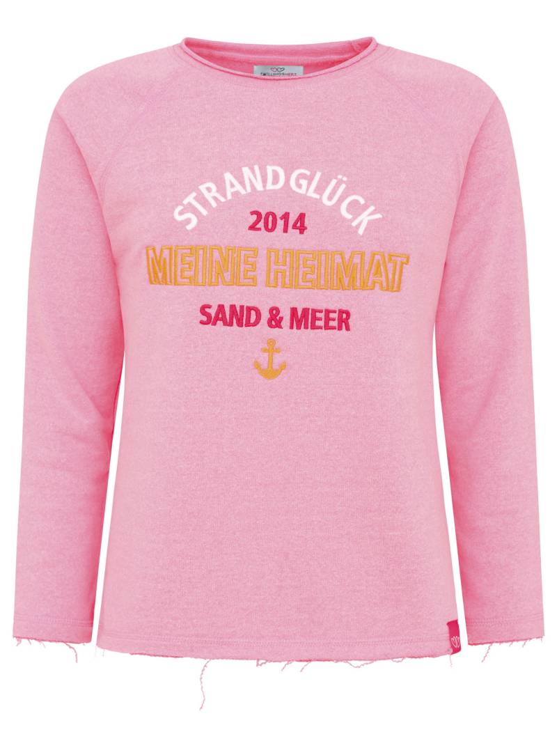 Zwillingsherz Sweater »"Strandglück 2014"«, mit Used-Look Kanten und Stickerei von Zwillingsherz