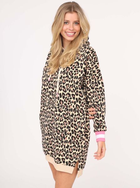 Zwillingsherz Sweatkleid »"Leo all over"«, mit Kapuze und Kängurutasche, auffälligen Bündchen von Zwillingsherz