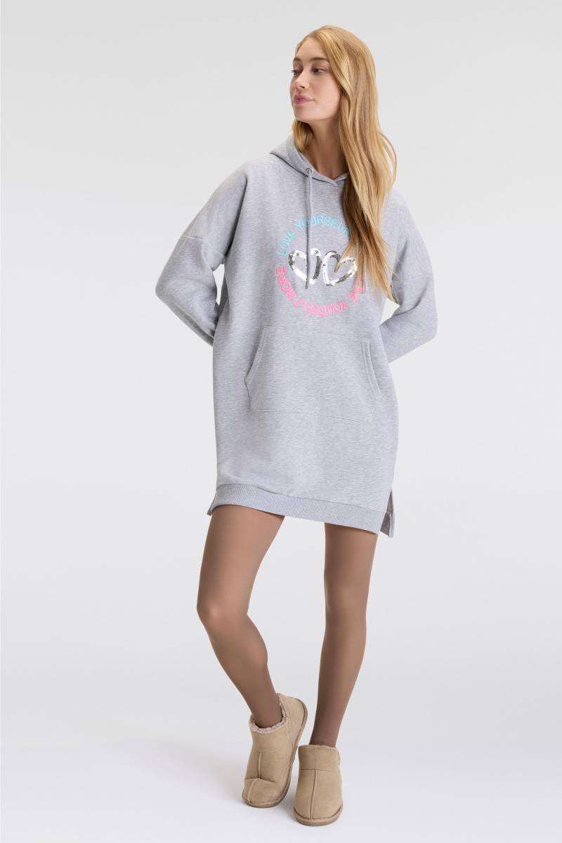 Zwillingsherz Sweatkleid »"Love Yourself More"«, mit Kapuze, Taschen, Front und Backmotiv und Pailletten von Zwillingsherz
