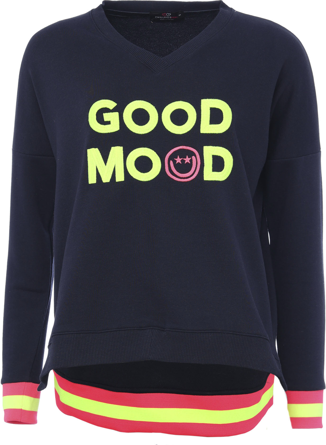 Zwillingsherz Sweatshirt, mit Kontrastbündchen und Schriftzug Zwillingsherz Sweatshirt, mit Kontrastbündchen und Schriftzug von Zwillingsherz