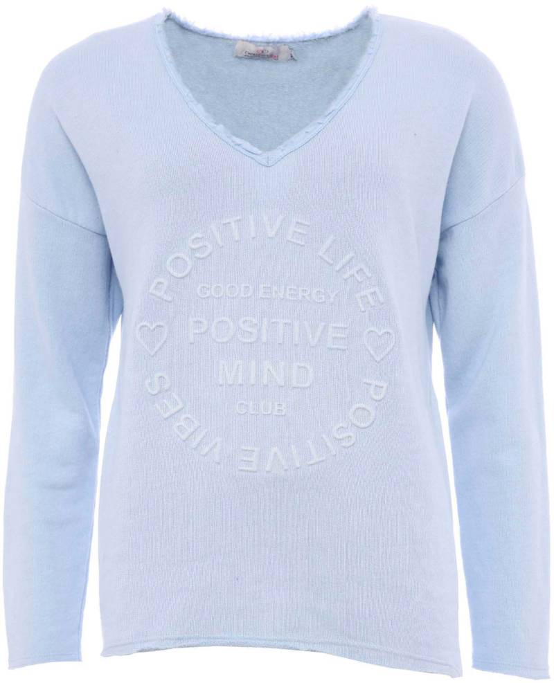Zwillingsherz Sweatshirt »"Positive Mind"«, Mit V-Ausschnitt im Used Look und Stempeldruck von Zwillingsherz