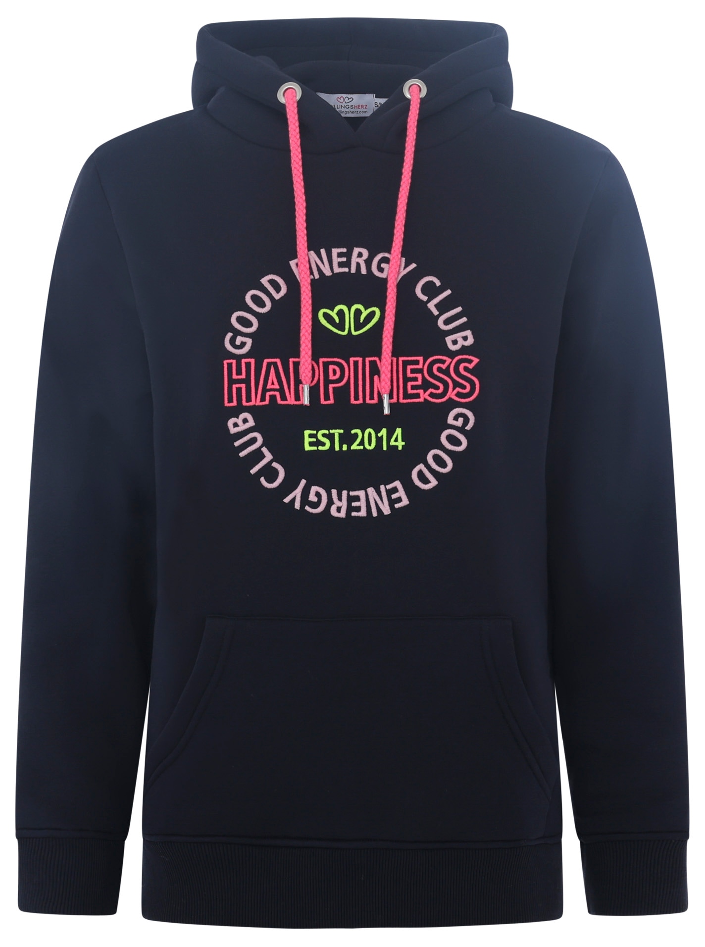 Zwillingsherz Sweatshirt, mit neonfarbenem Aufstick und Schriftzug am Rücken Zwillingsherz Sweatshirt, mit neonfarbenem Aufstick und Schriftzug am Rücken von Zwillingsherz