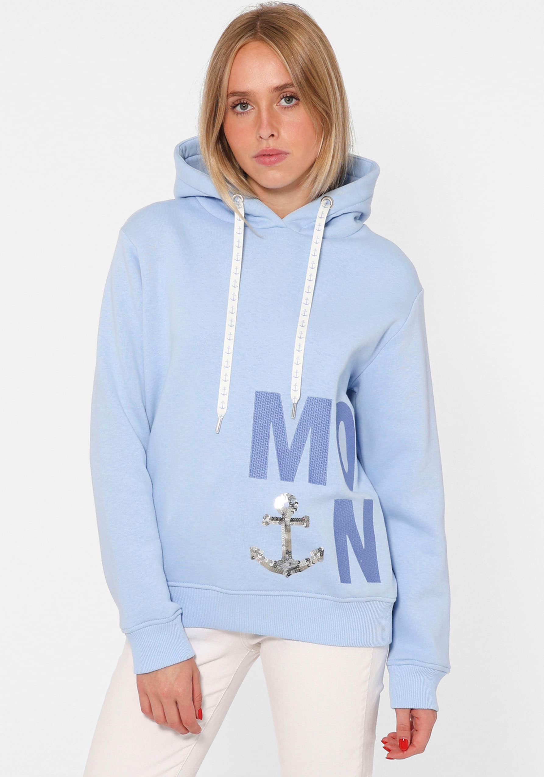 Zwillingsherz Sweatshirt »"Moin"«, mit Paillettenanker und gesticktem Schriftzug am Rücken von Zwillingsherz