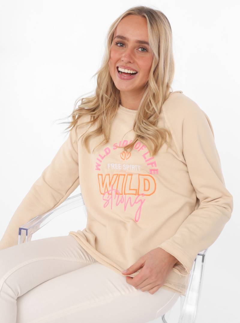 Zwillingsherz Sweatshirt »"Wild Side Of Life"«, mit Used-Look Kanten und farbiger Stickerei von Zwillingsherz