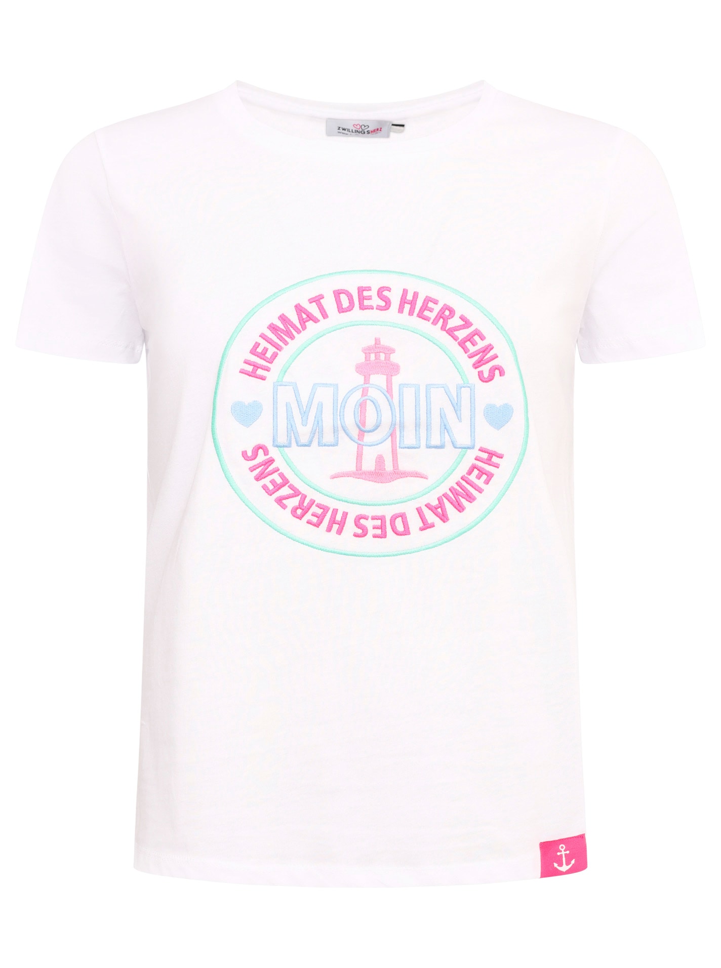 Zwillingsherz T-Shirt »"Heimat des Herzens"«, Mit maritimer Stickerei von Zwillingsherz