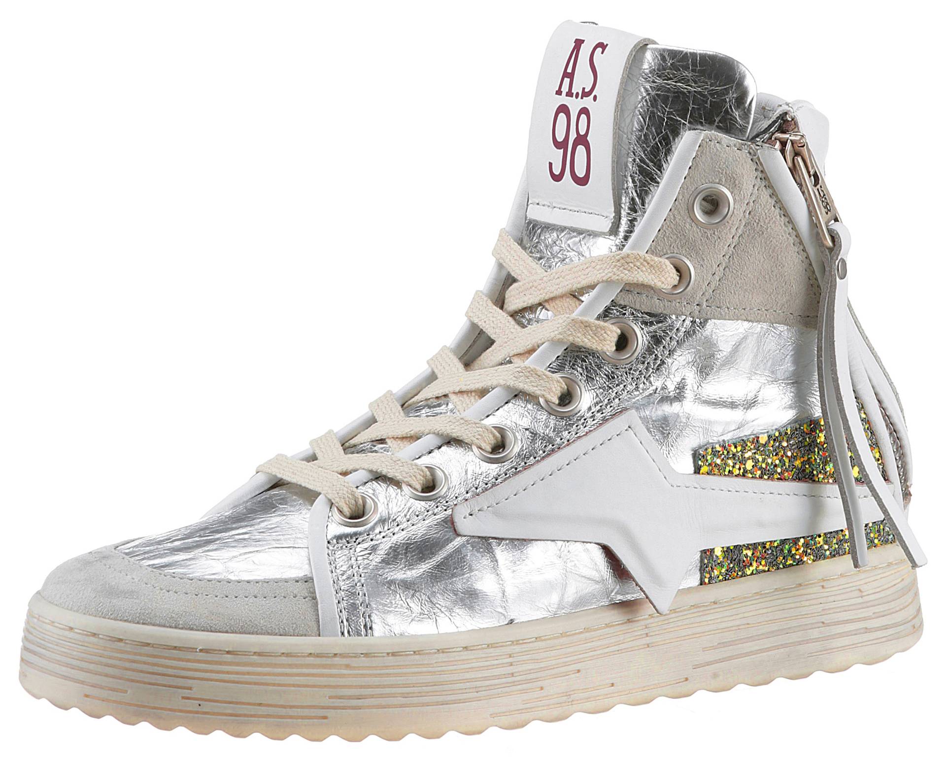 A.S.98 Sneaker »Combi 3 Ice«, Plateau, High Top-Sneaker, Schnürschuh, seitliche Stern-Applikation von a.s.98