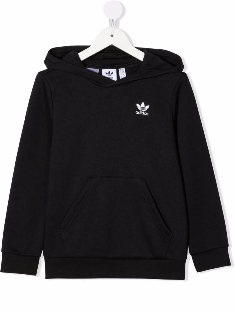 adidas Kids logo-embroidered cotton hoodie - Black von adidas Kids