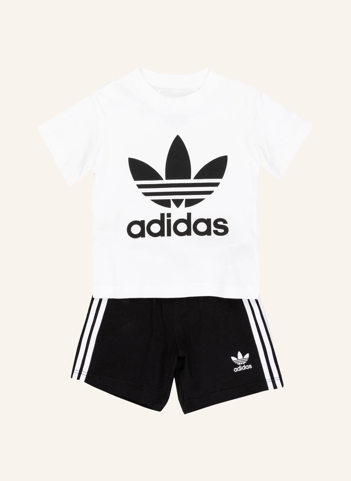 Adidas Originals Set: T-Shirt Und Shorts Trefoil schwarz von adidas Originals