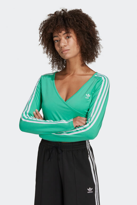 Adidas Originals Crop Langarmshirt | Semi Mint Rush | Damen  | 32 von Adidas Originals