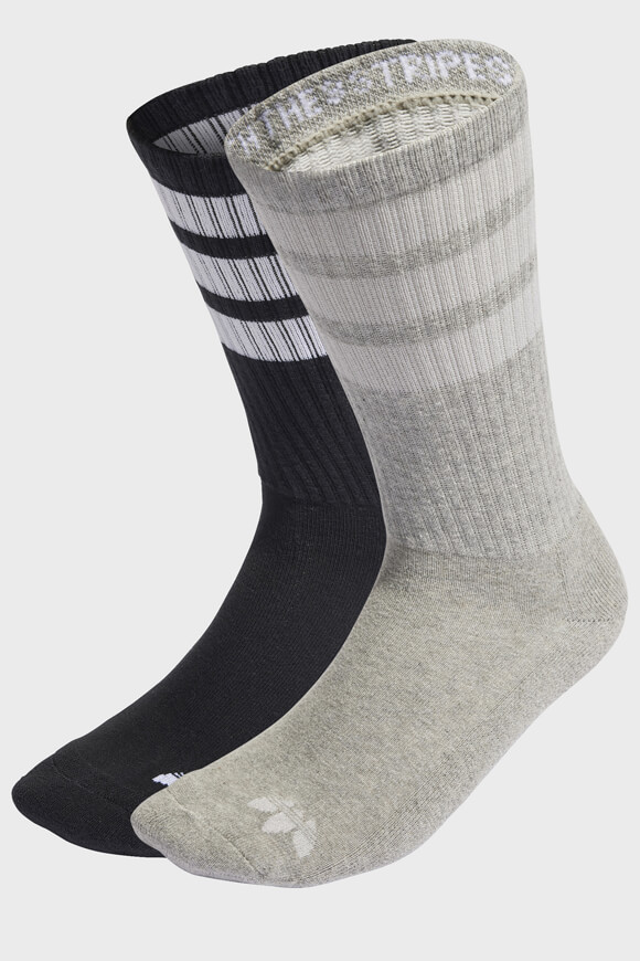 Adidas Originals Doppelpack Socken | Schwarz + Grau meliert | Herren  | EU43-45 von Adidas Originals
