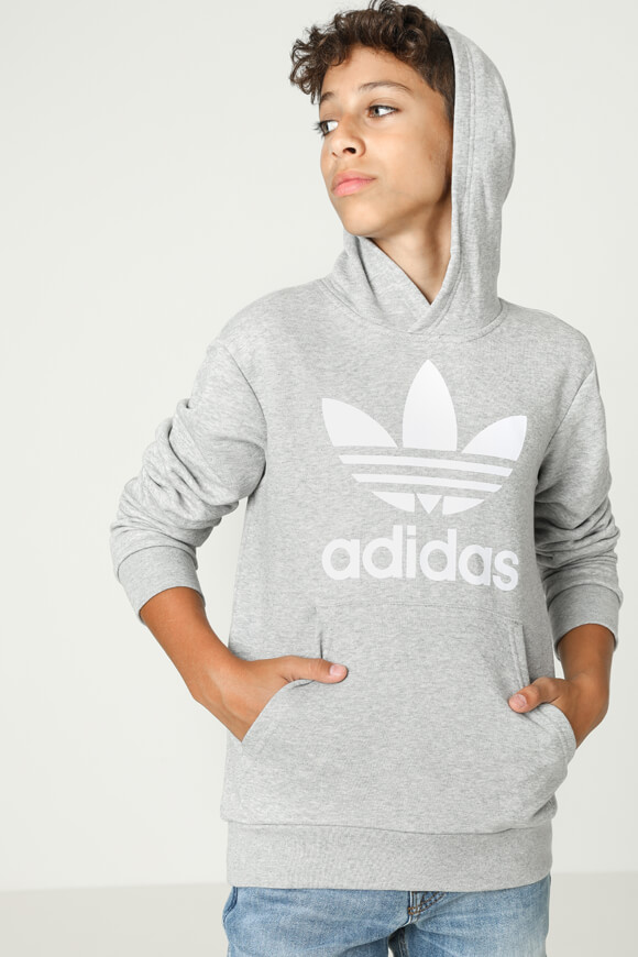 Adidas Originals Kapuzensweatshirt | Hellgrau meliert | Jungen  | 164 von Adidas Originals