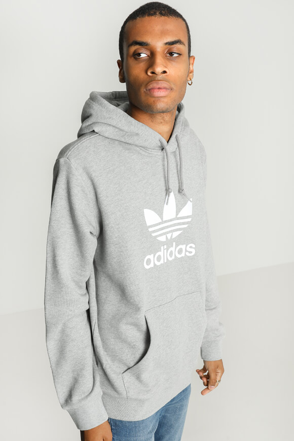 Adidas Originals Kapuzensweatshirt | Hellgrau meliert | Herren  | S von Adidas Originals