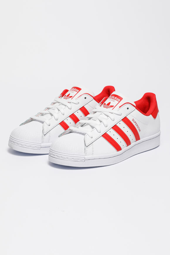 Adidas Originals Superstar Sneaker | Cloud White + Red | Herren  | EU37 1/3 von Adidas Originals