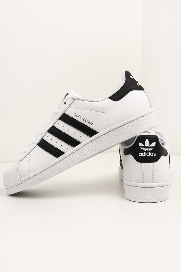 Adidas Originals Superstar Sneaker | Weiss + Schwarz + Goldfarbe | Jungen  | EU36 von Adidas Originals