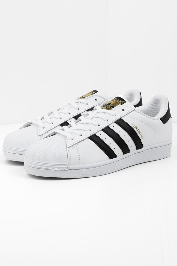 Adidas Originals Superstar Sneaker | Weiss + Schwarz + Goldfarbe | Herren  | EU42 2/3 von Adidas Originals