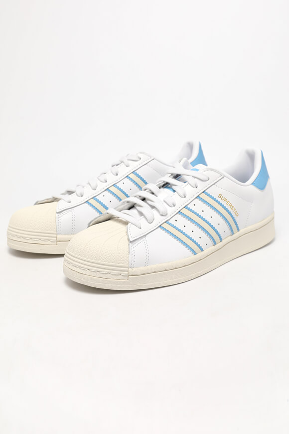 Adidas Originals Superstar Sneaker | Weiss + Hellblau | Herren  | EU39 1/3 von Adidas Originals