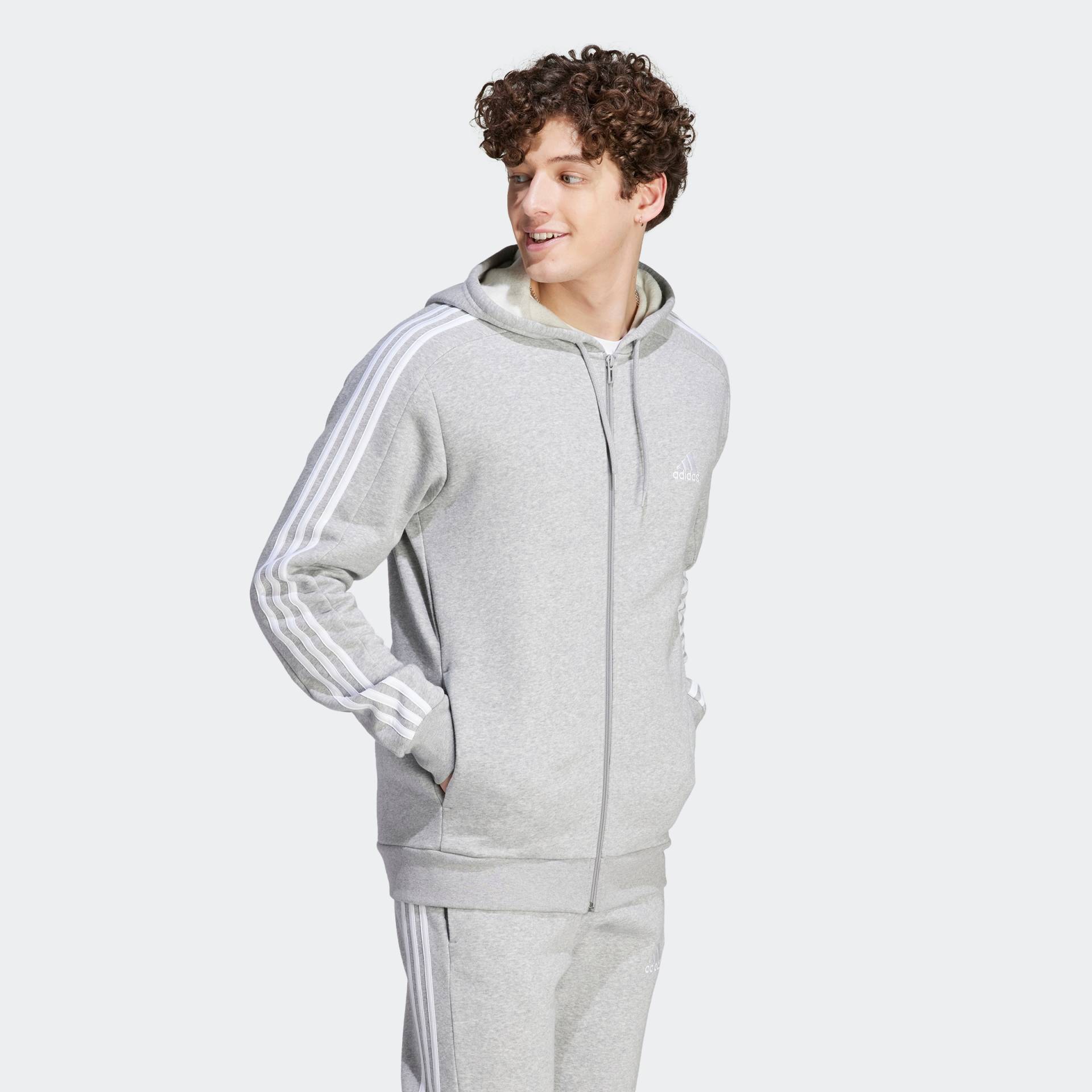adidas Sportswear Kapuzensweatjacke »ESSENTIALS 3STREIFEN KAPUZENJACKE«, angenehmes Material aus Baumwollmix von adidas Sportswear