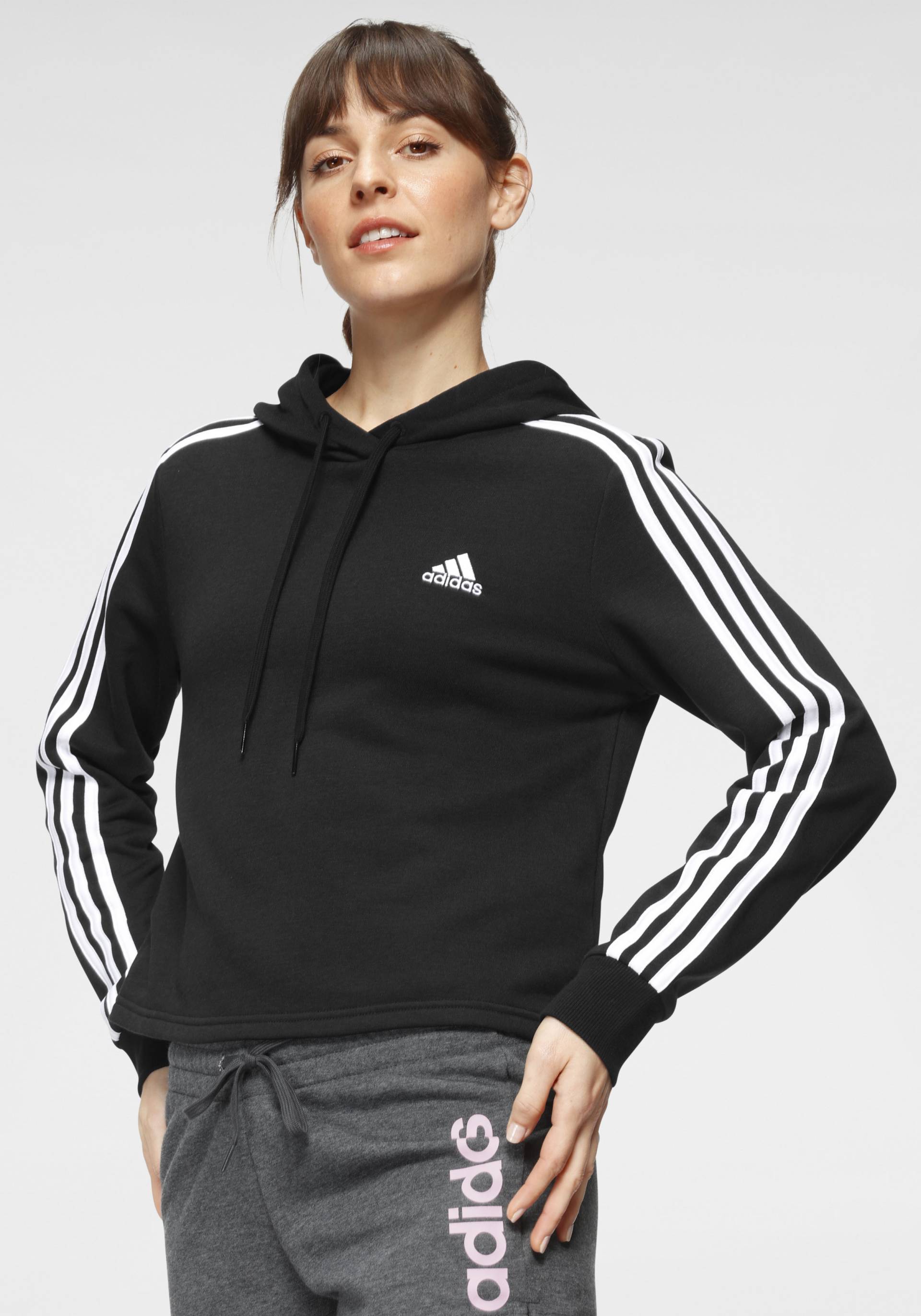 adidas Sportswear Kapuzensweatshirt »ESSENTIALS 3-STREIFEN CROPPED HOODIE« von adidas Sportswear