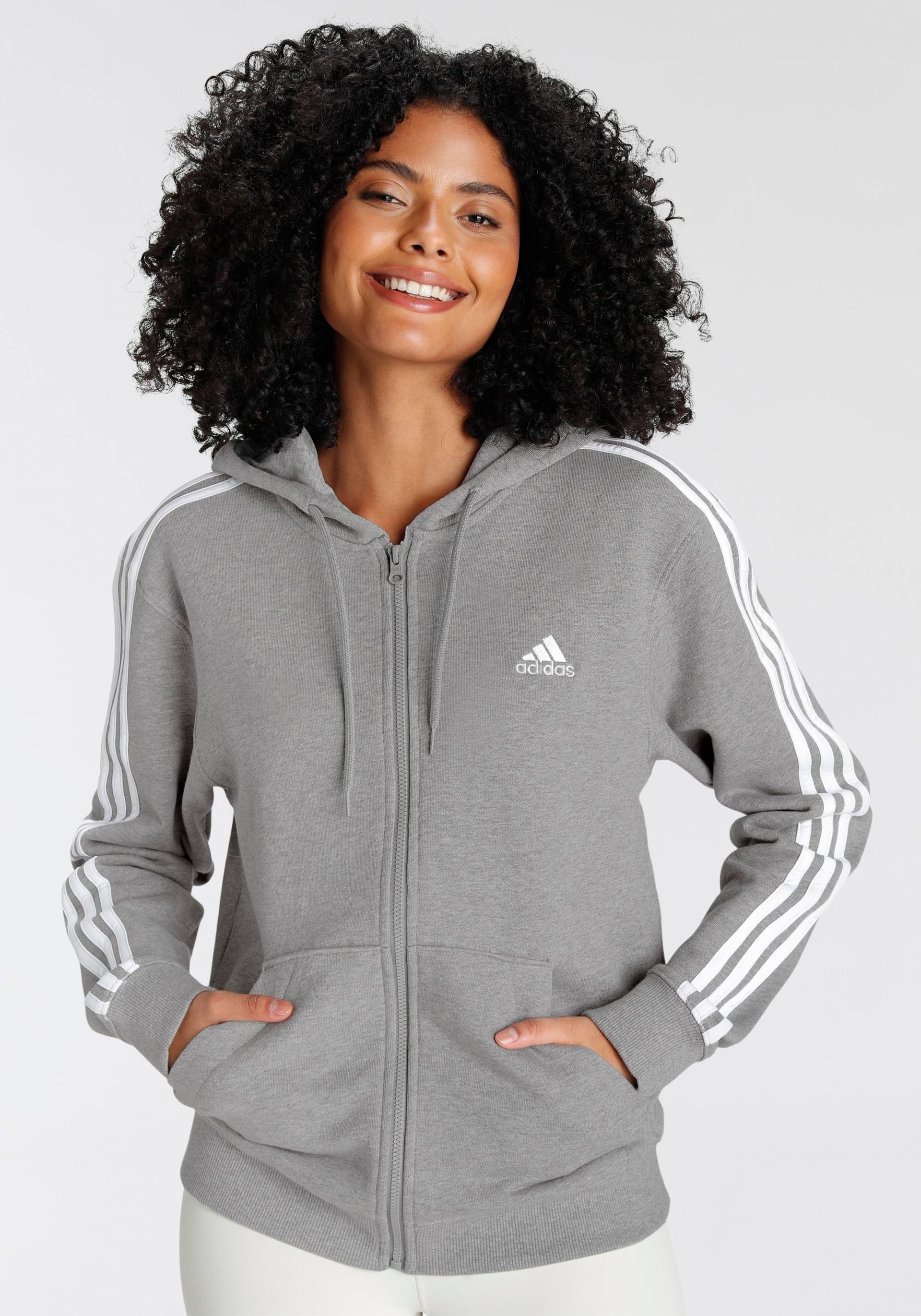 adidas Sportswear Kapuzensweatjacke »ESSENTIALS 3STREIFEN FRENCH TERRY REGULAR KAPUZENJACKE«, (1 tlg.) von adidas Sportswear