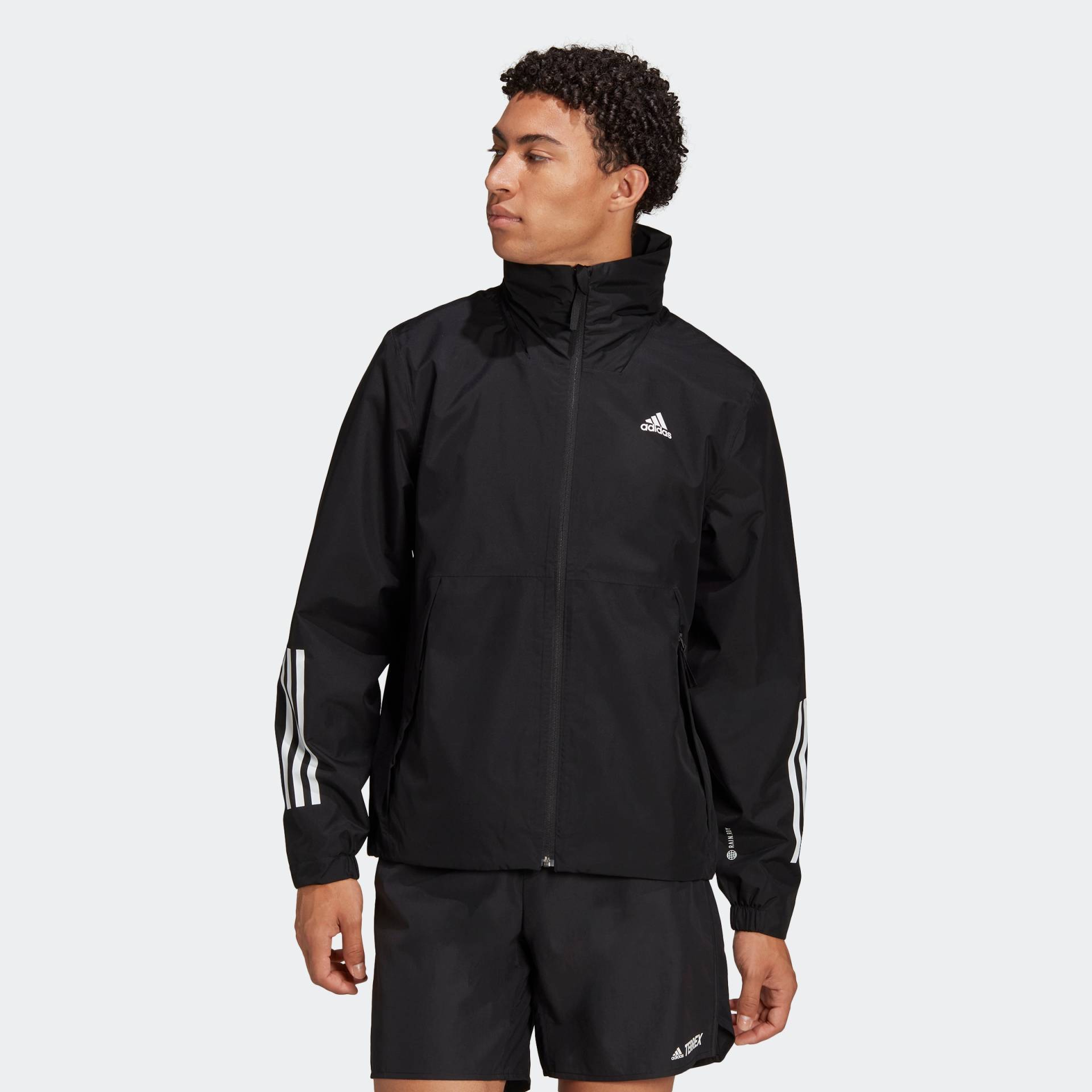 adidas Sportswear Outdoorjacke »BSC 3STREIFEN RAIN.RDY REGENJACKE«, mit Kapuze von adidas Sportswear