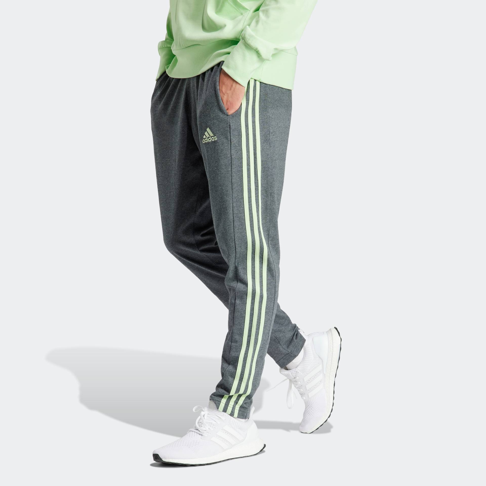 adidas Sportswear Sporthose »ESSENTIALS SINGLE JERSEY TAPERED OPEN HEM 3STREIFEN HOSE«, (1 tlg.) von adidas Sportswear