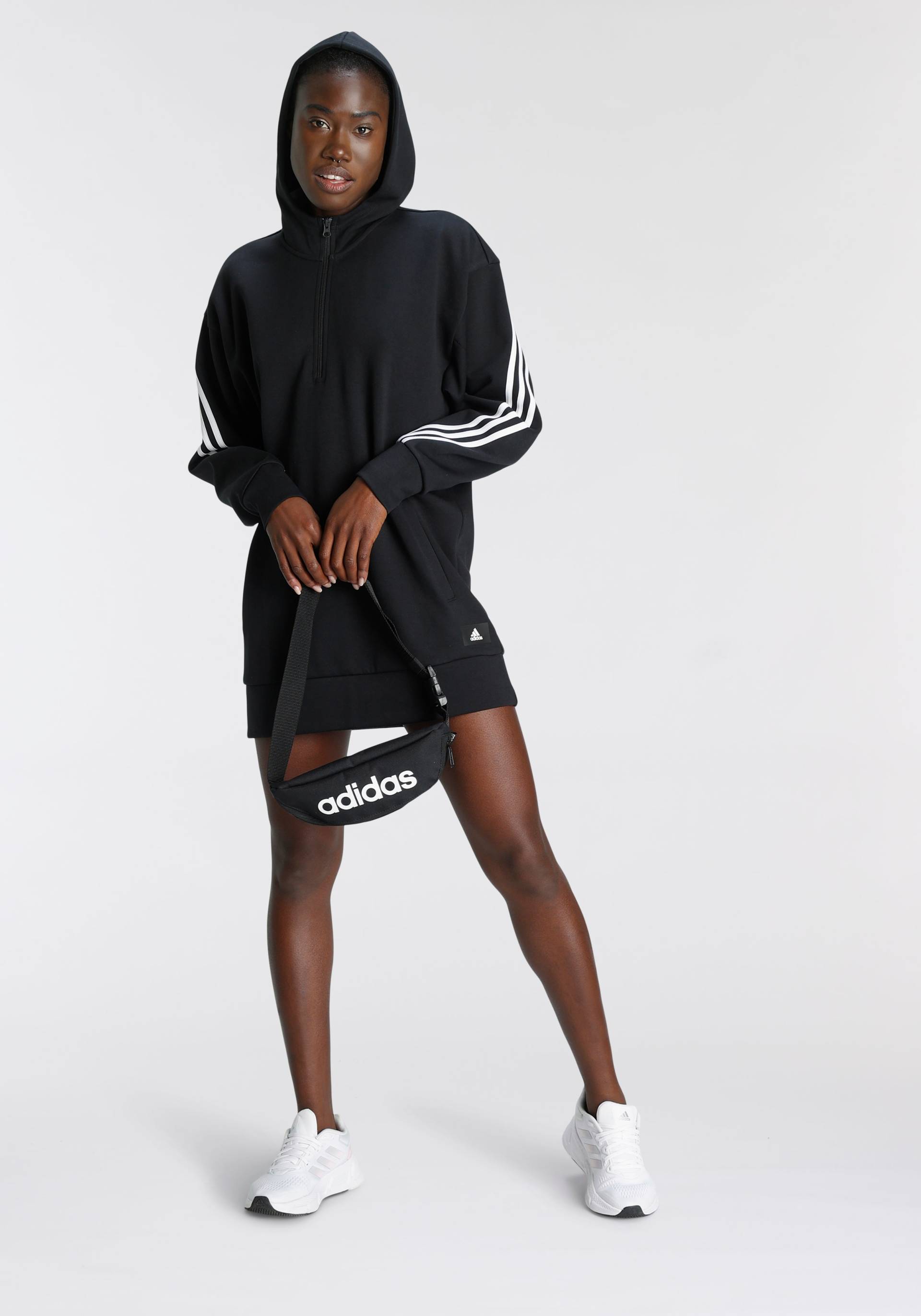 adidas Sportswear Kapuzensweatshirt »FUTURE ICONS 3-STREIFEN LONG HOODIE« von adidas Sportswear