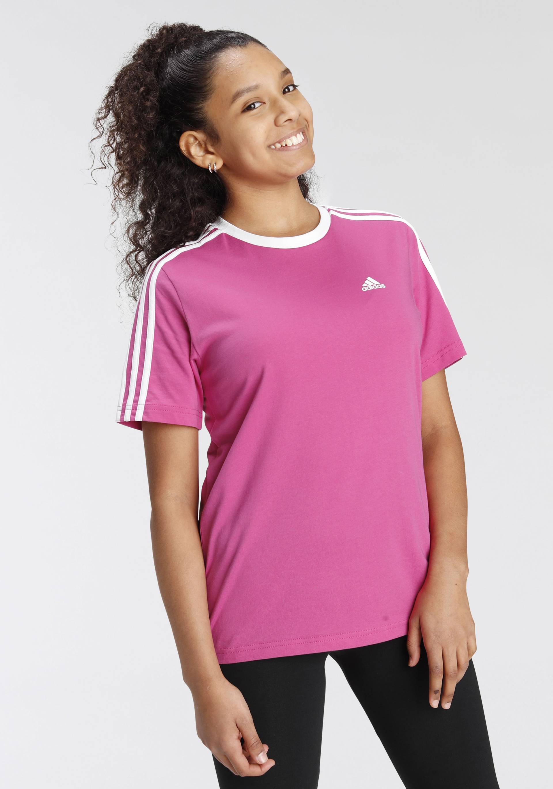 adidas Sportswear T-Shirt »ESSENTIALS 3-STREIFEN COTTON LOOSE FIT BOYFRIEND« von adidas Sportswear