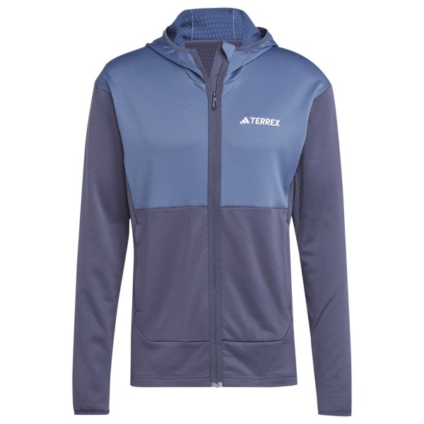 adidas Terrex - Terrex Xperior Light Fleece Hooded Jacket - Fleecejacke Gr L blau von adidas Terrex