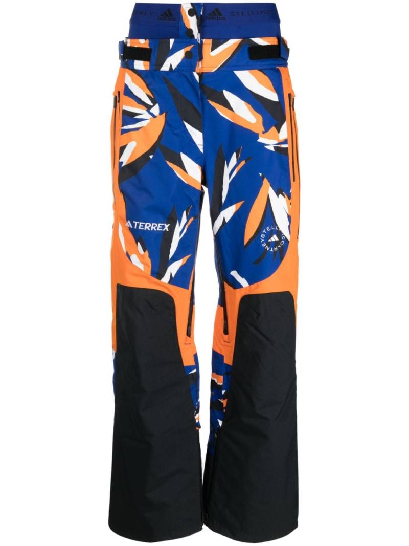 adidas by Stella McCartney abstract-print panelled track pants - Blue von adidas by Stella McCartney