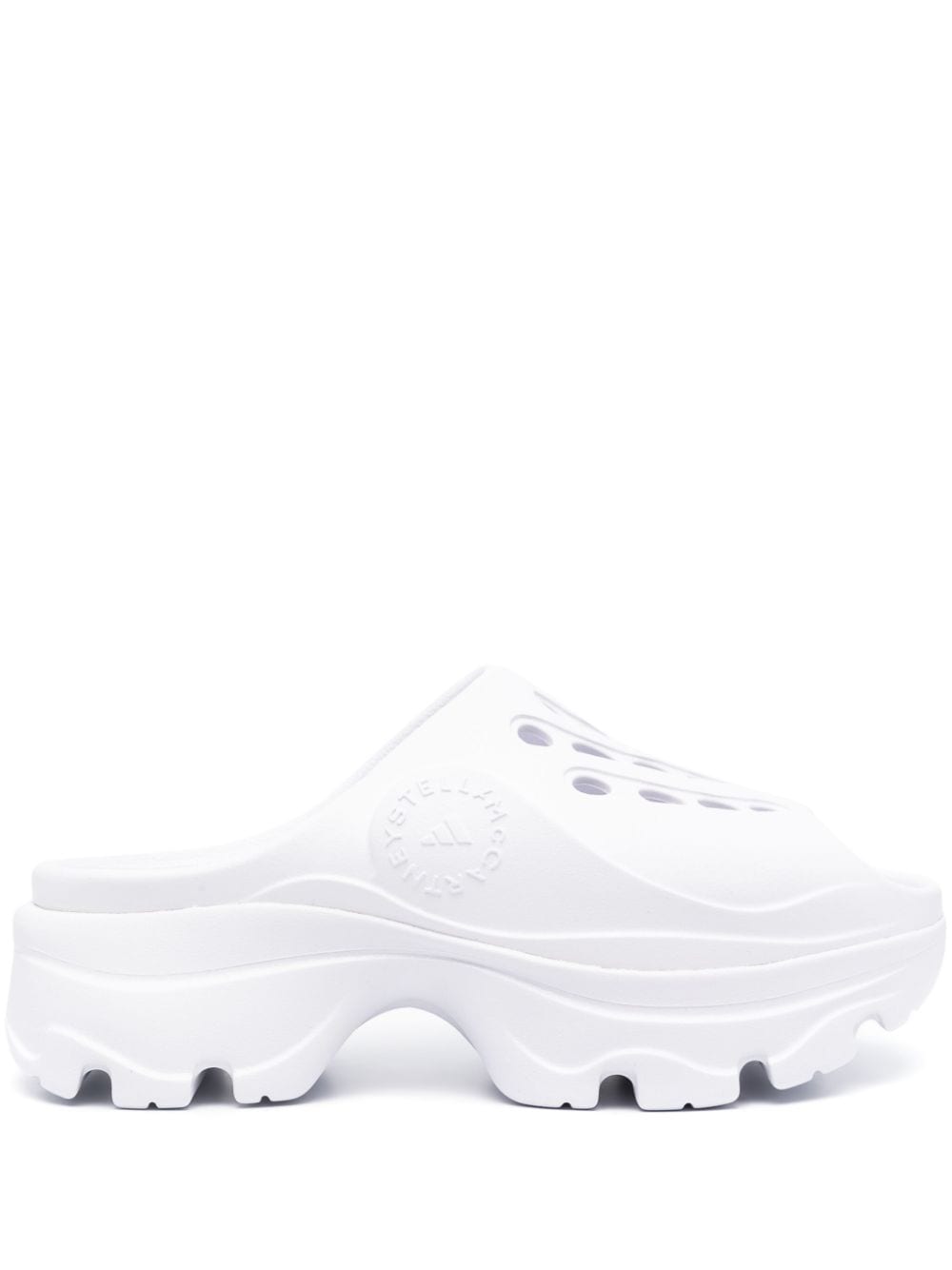 adidas by Stella McCartney logo-embossed perforated clogs - White von adidas by Stella McCartney