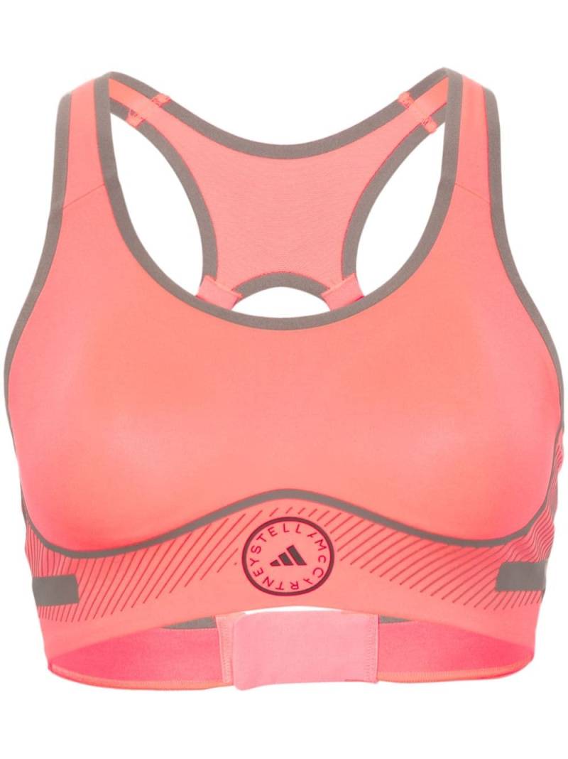 adidas by Stella McCartney logo-print padded sports bra - Pink von adidas by Stella McCartney