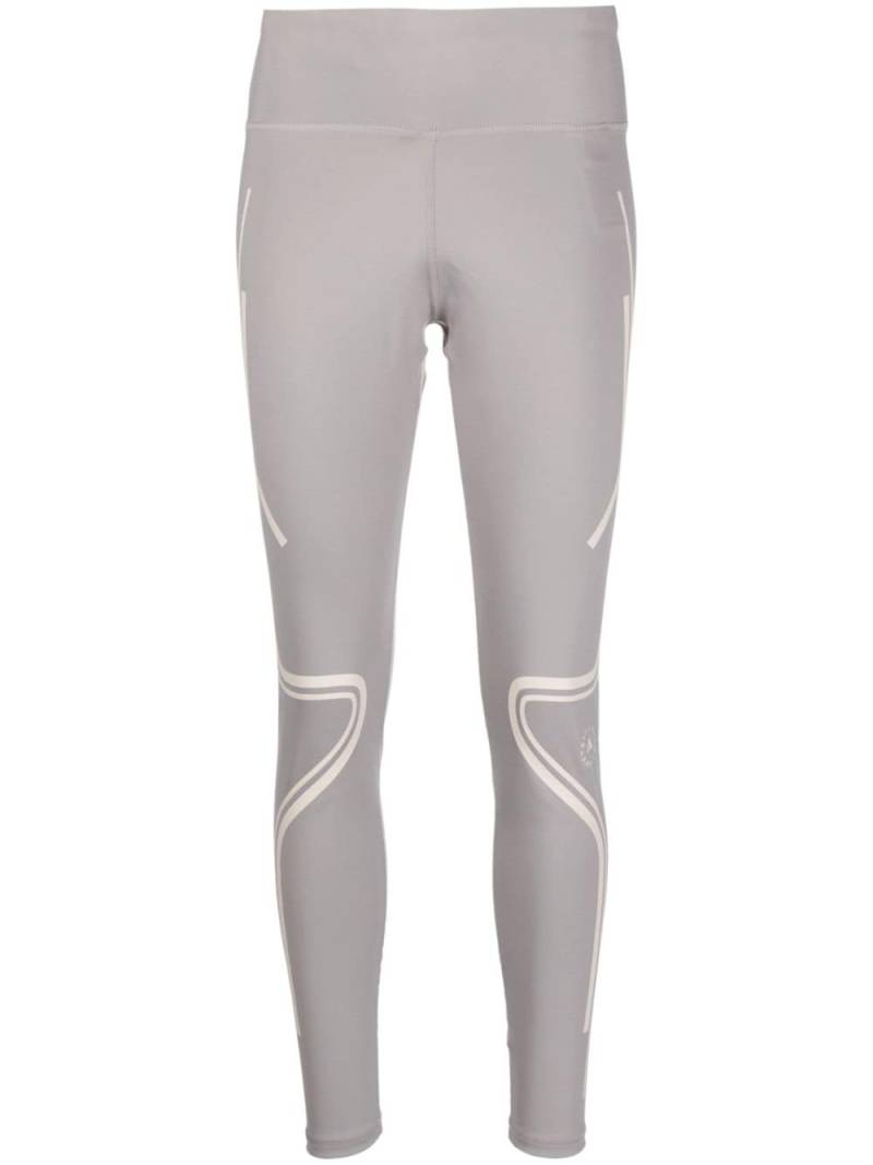 adidas by Stella McCartney logo print performance leggings - Grey von adidas by Stella McCartney