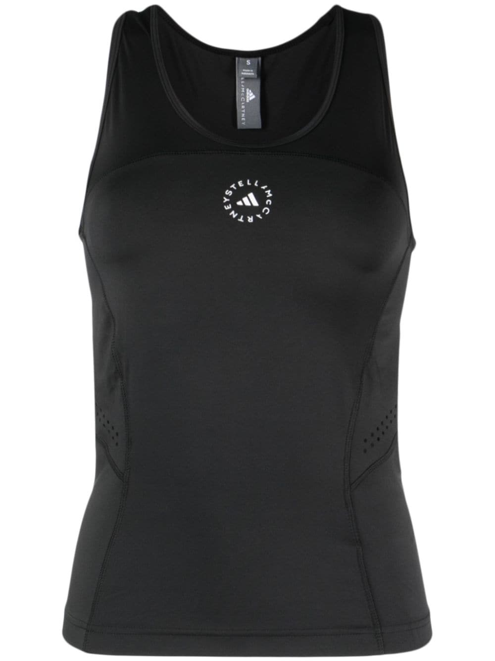 adidas by Stella McCartney logo-print sleeveless tank top - Black von adidas by Stella McCartney